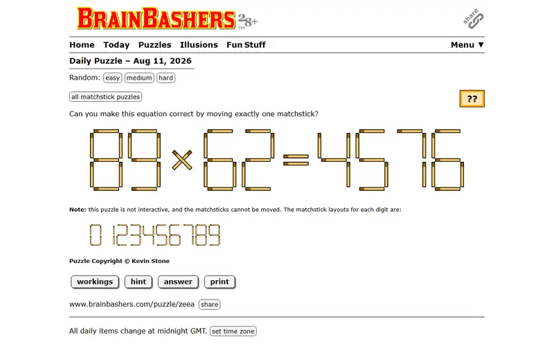 BrainBashers Daily Puzzle preview