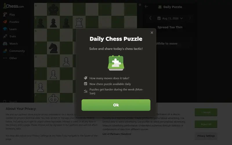 Chess.com Daily Puzzle preview