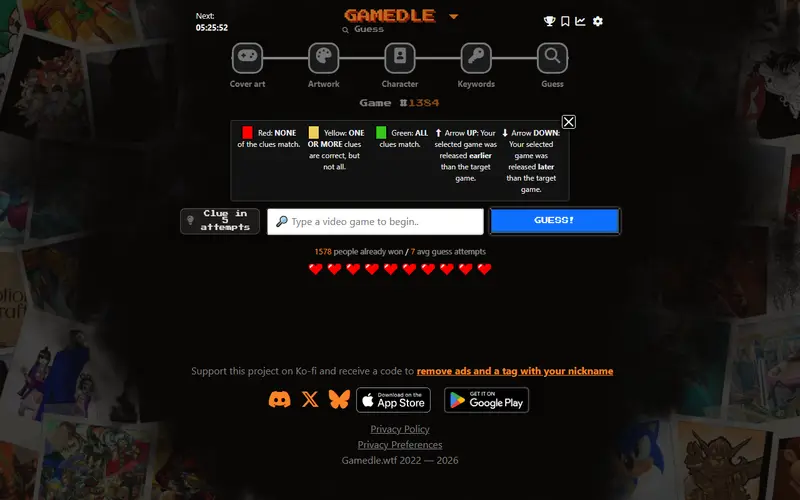 Gamedle Guess preview