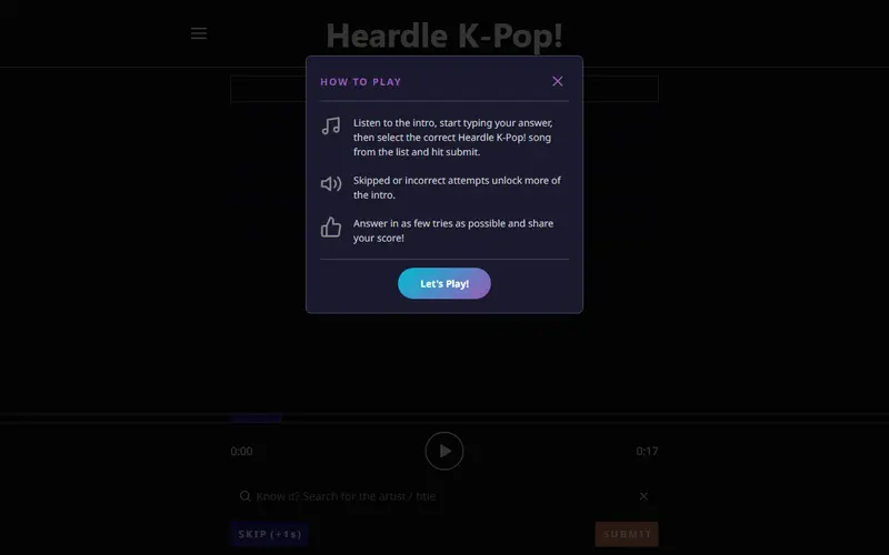 Heardle K-pop preview