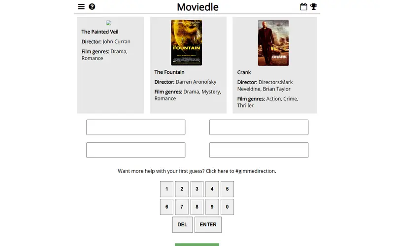 Moviedle (from Histordle) preview
