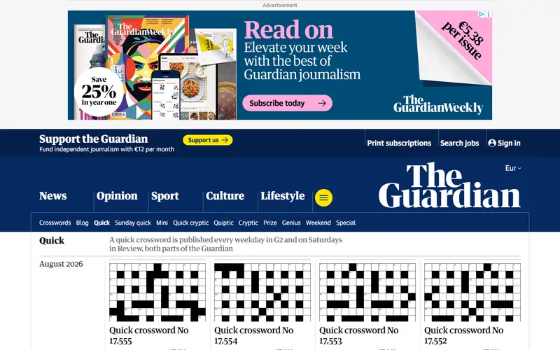 The Guardian - Quick Crossword preview