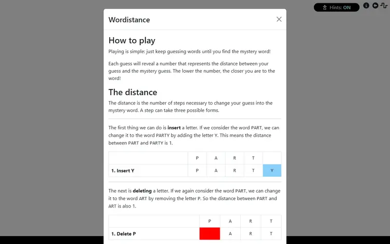 Wordistance preview